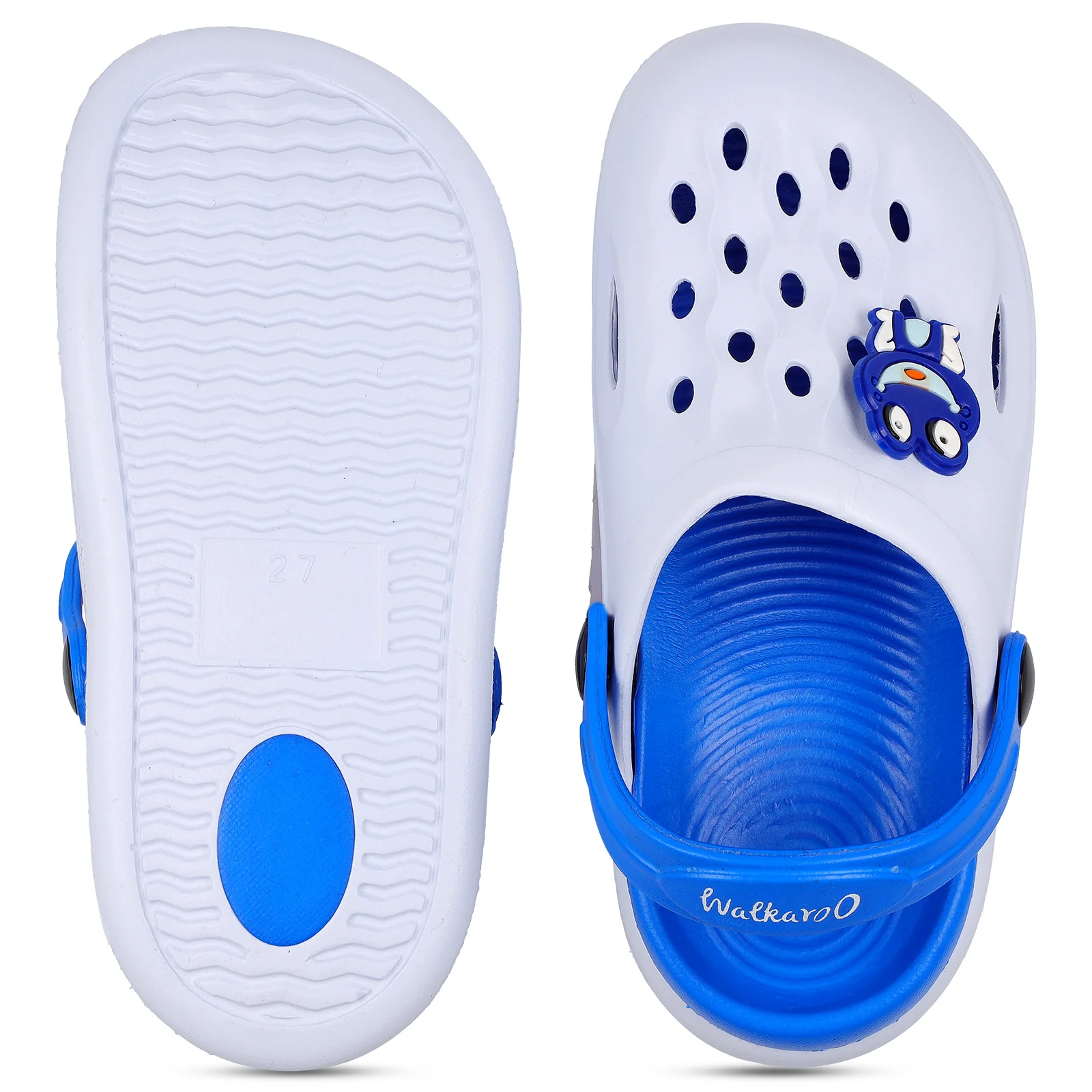 Walkaroo Boys Sandals Footwear - WK360 White Blue - Image 2