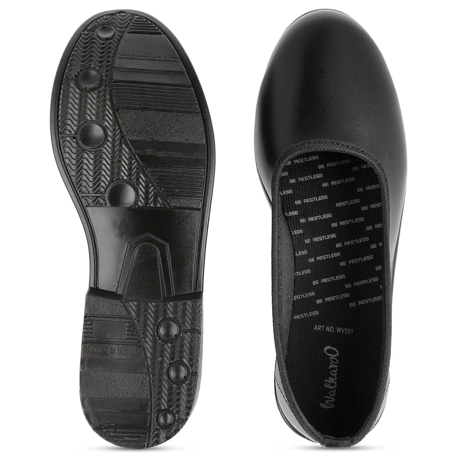 Girls Slip-On School Shoe - WV551 Black - Image 2