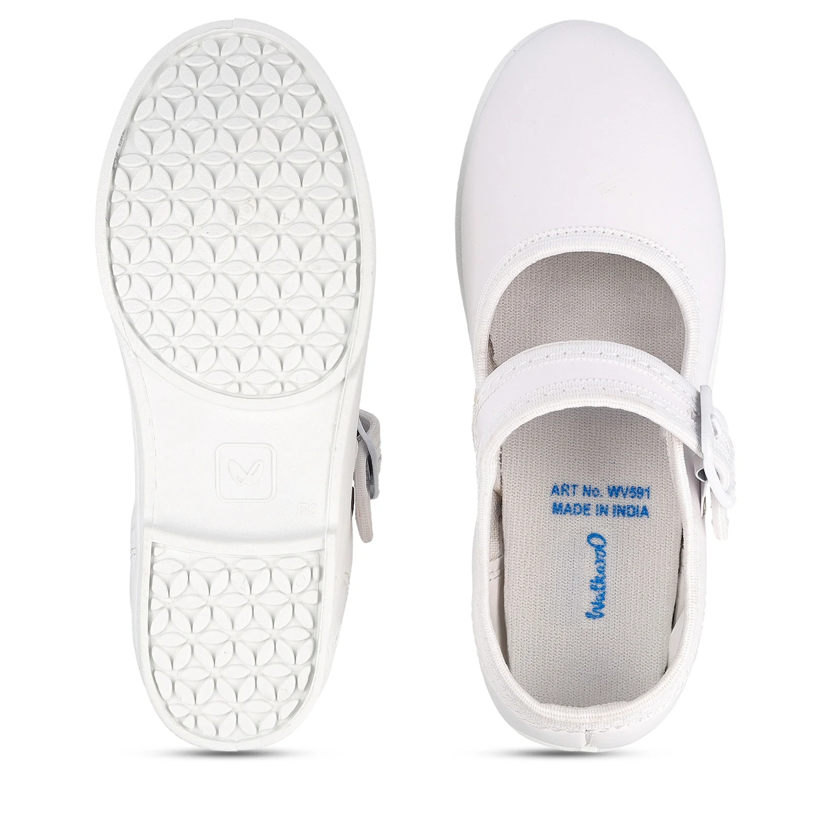 Kids School Shoe - WV591 White - Image 2