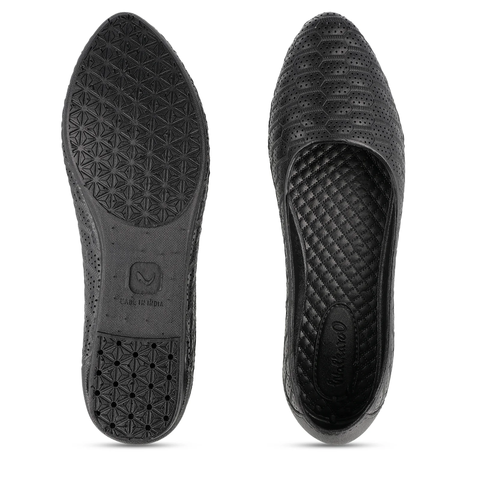 Walkaroo Go Womens Melange Belly Shoes - 12801 Black - Image 2