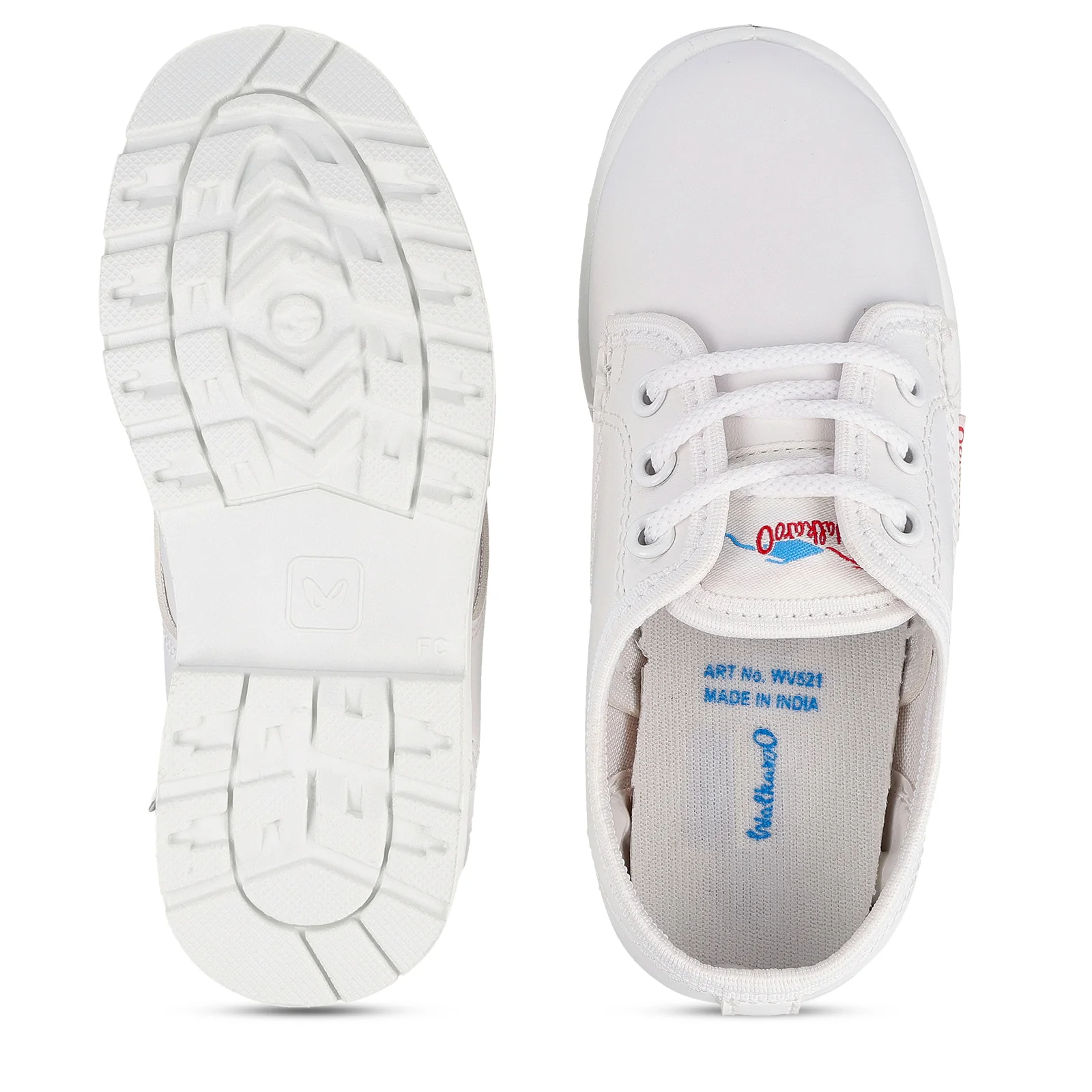 Kids School Shoes - WV521 White - Image 2