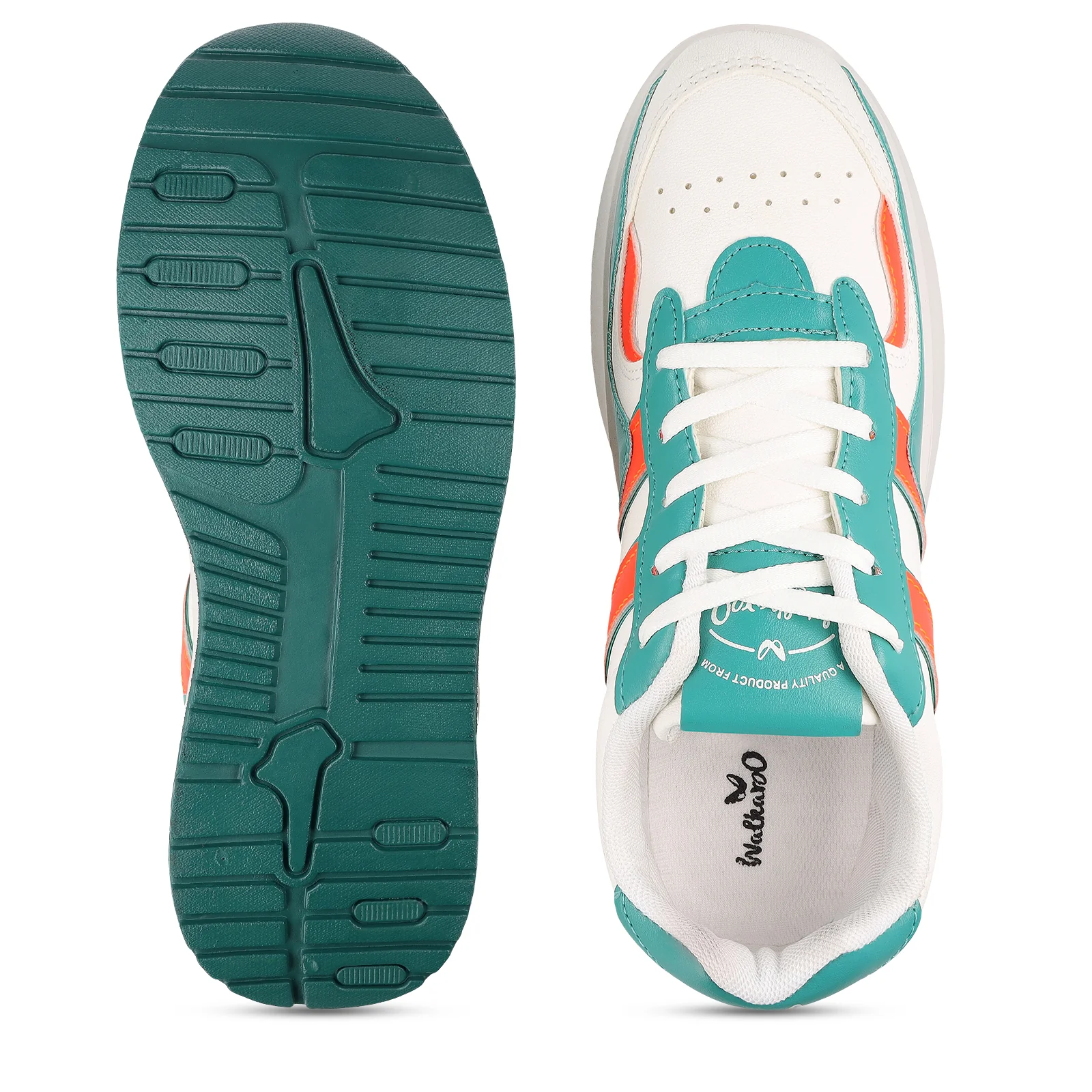 Walkaroo Mens Casual Shoes - WY3340 White Green - Image 2