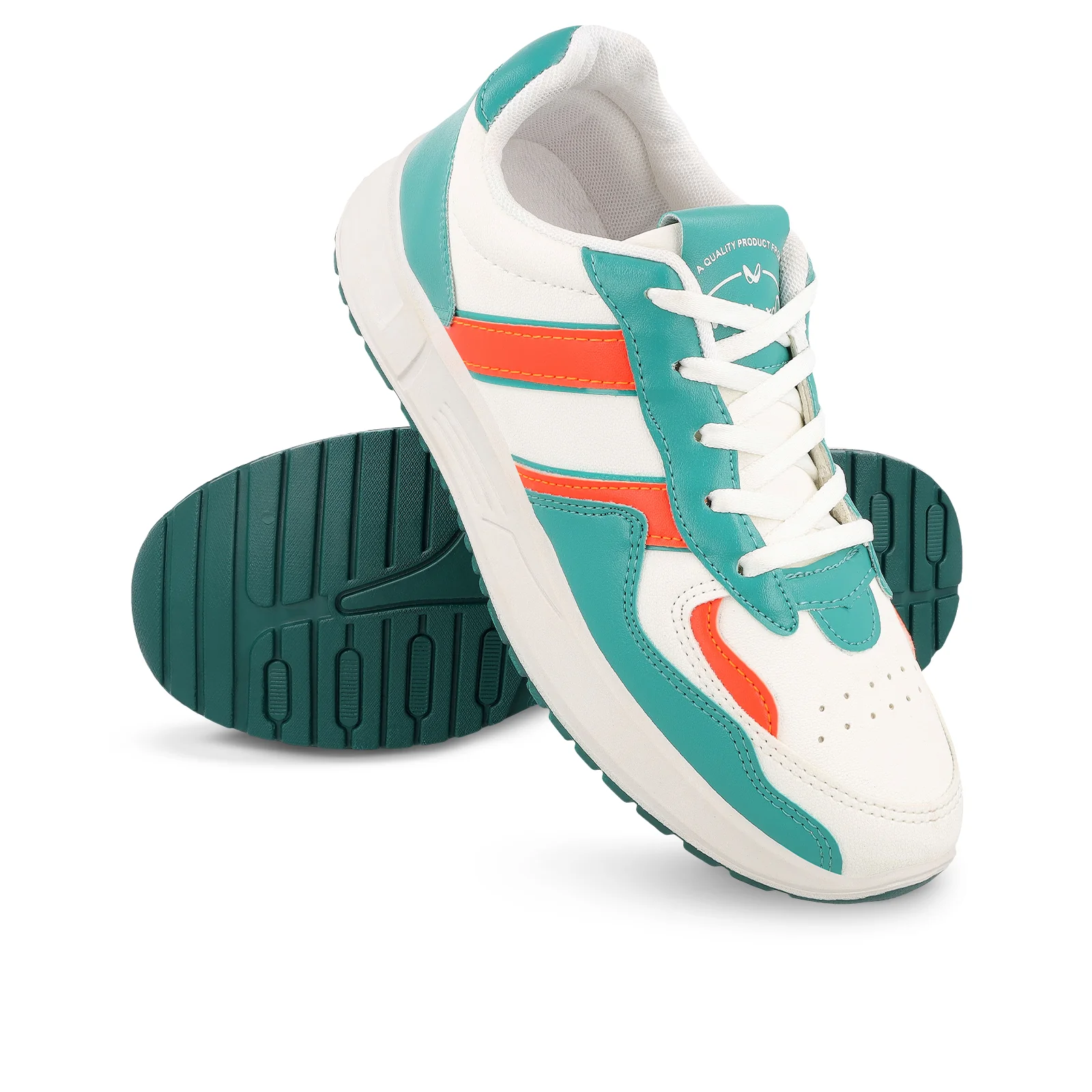 Walkaroo Mens Casual Shoes - WY3340 White Green - Image 8