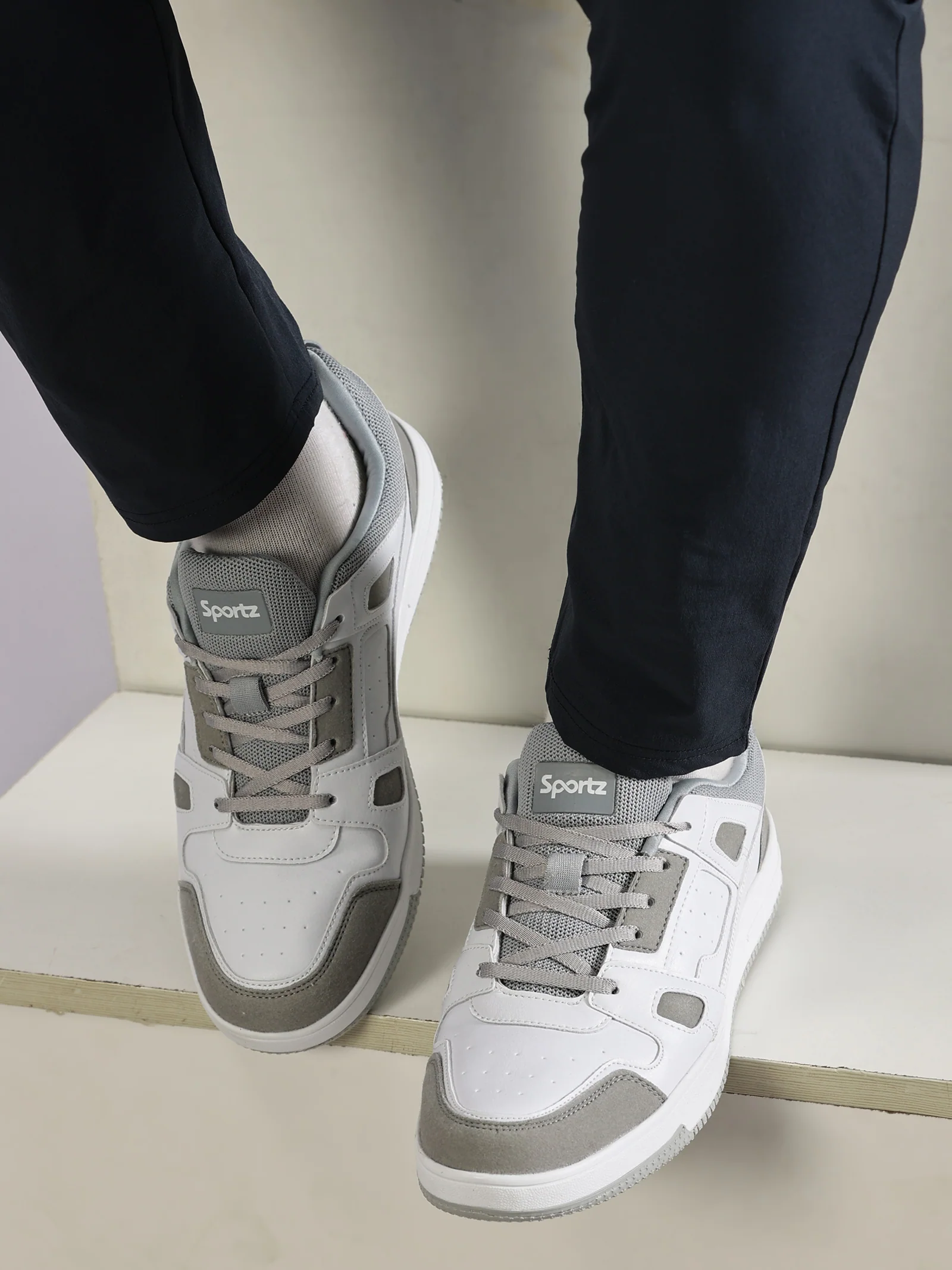 Men's Casual Sneakers - WY3344 White Grey - Image 3