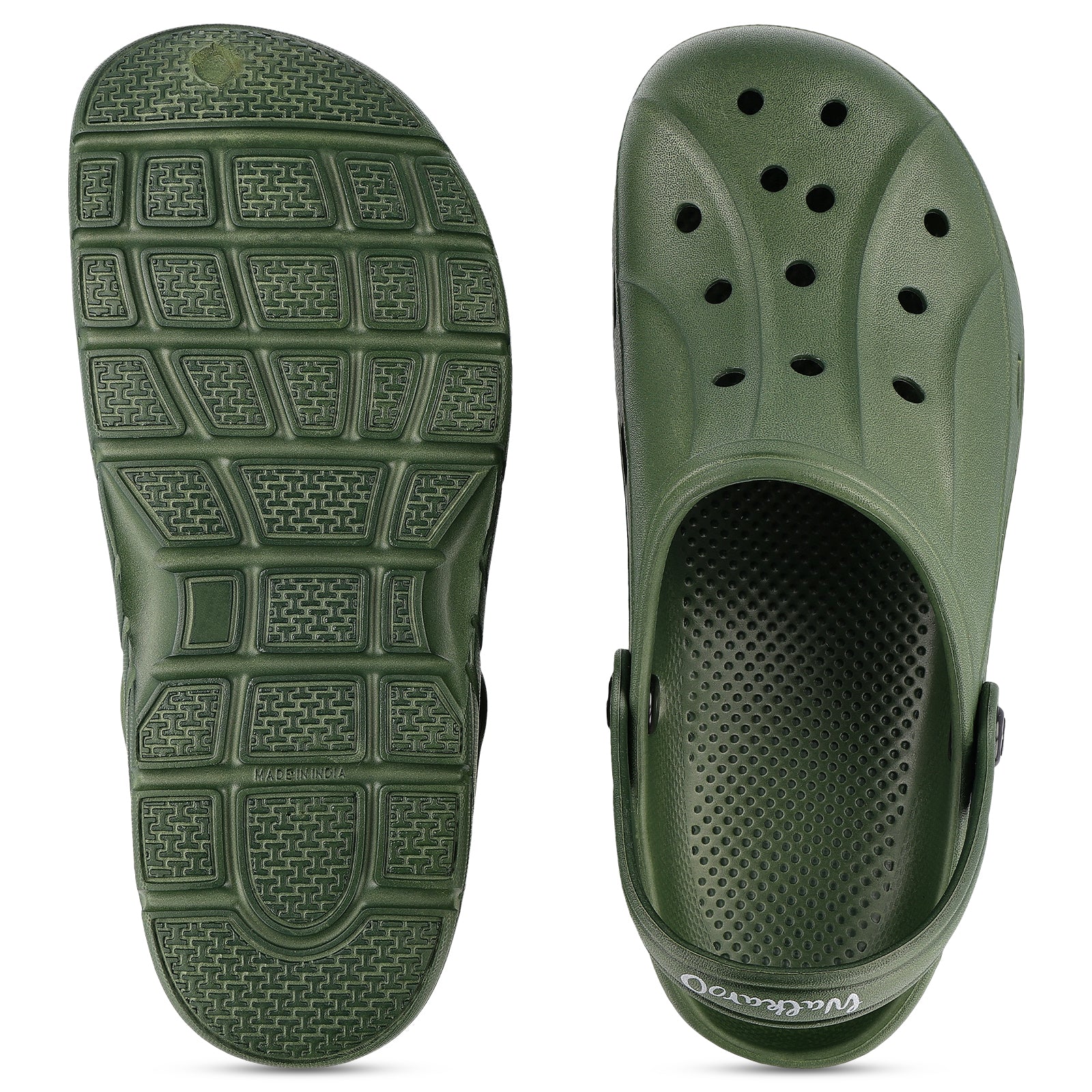 Walkaroo Mens Clogs  - WC4838 Olive - Image 2
