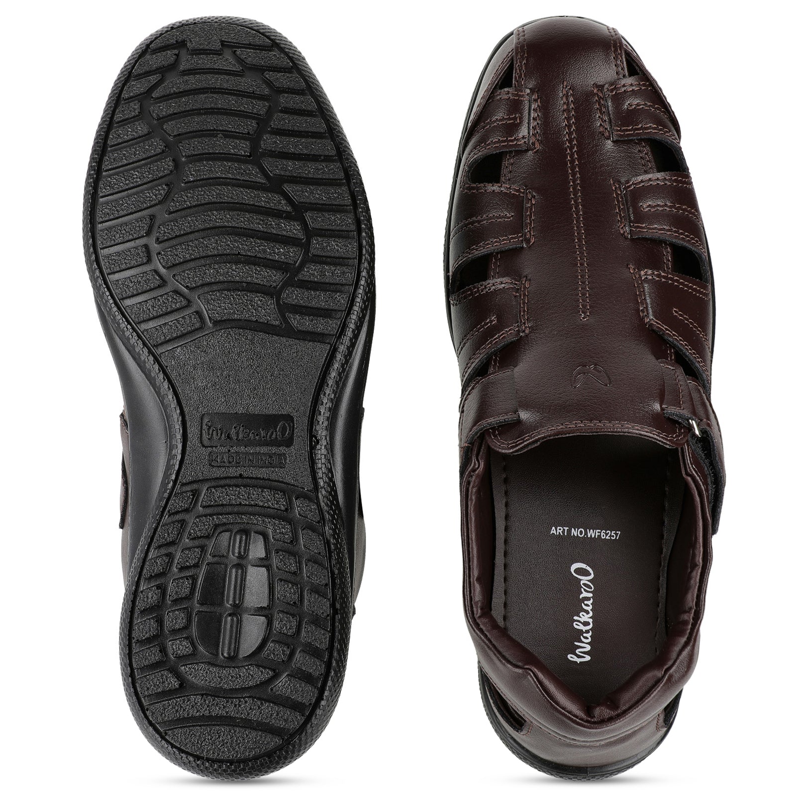 Walkaroo Roman Sandals Mens - WF6257 Brown - Image 2