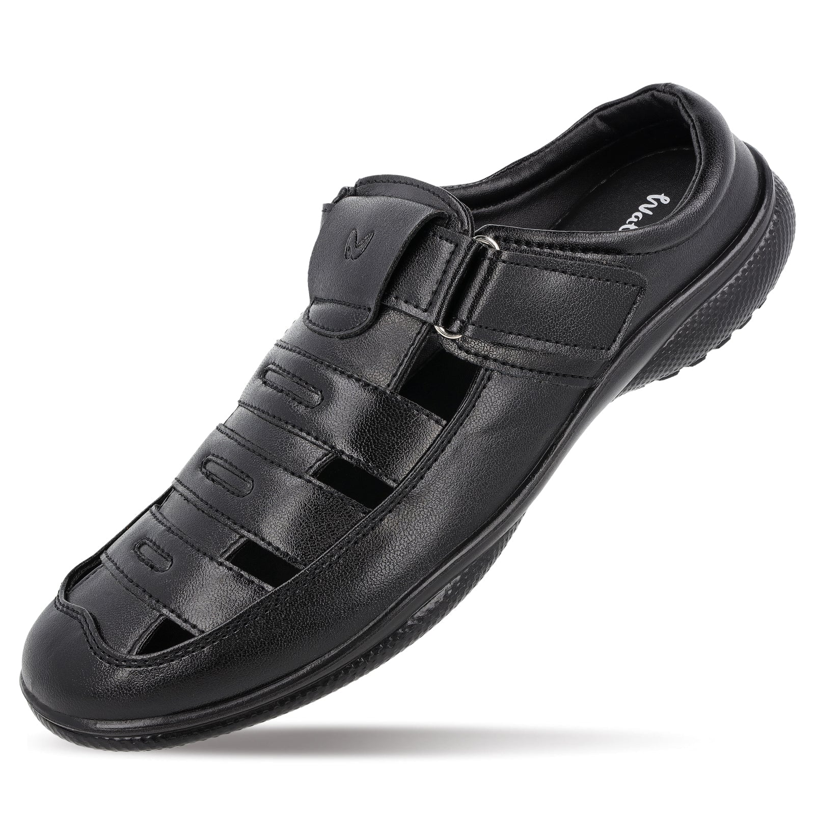Walkaroo Men Roman Sandals - WF6258 Black - Image 6
