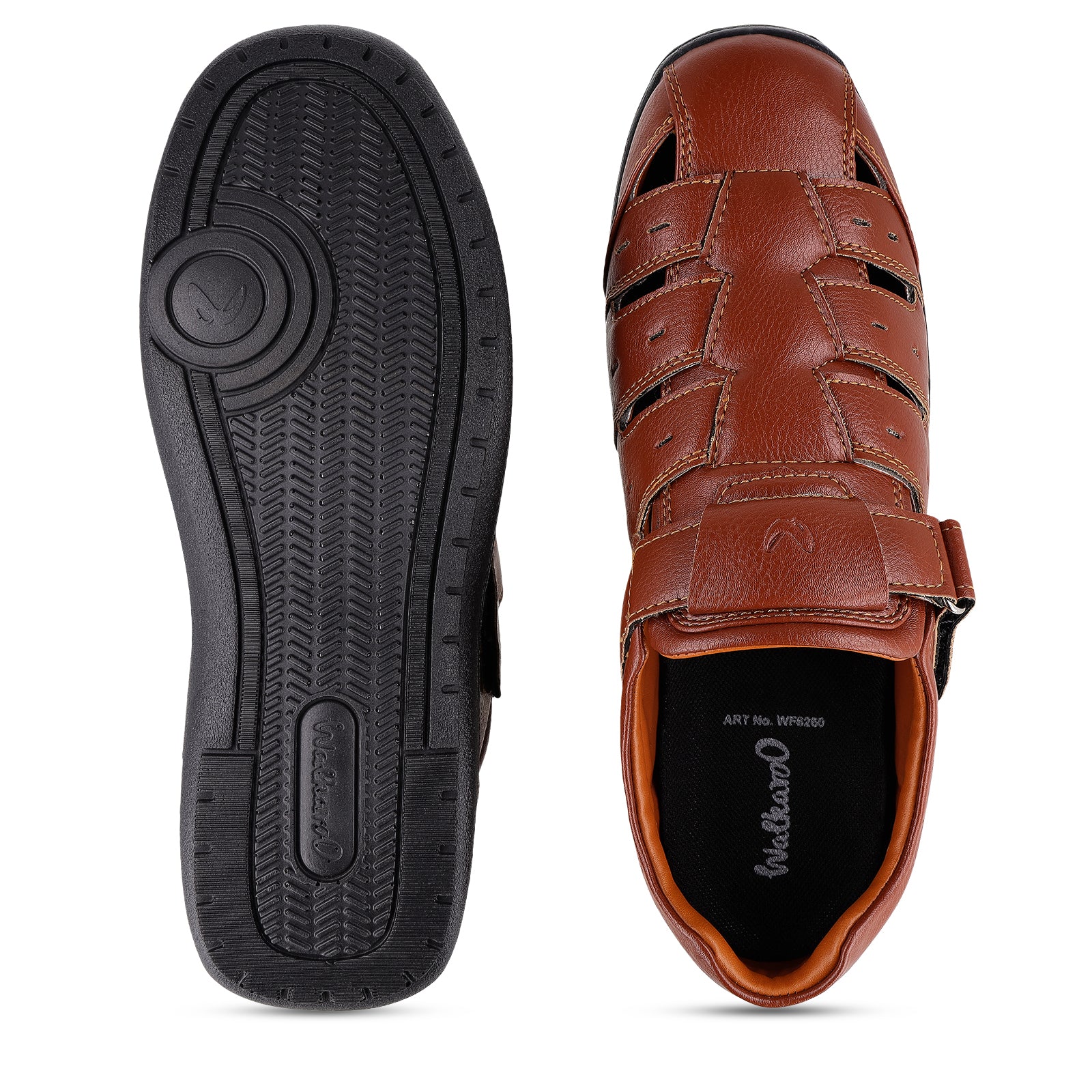 Walkaroo Roman Sandals Mens - WF6260 Brown - Image 2
