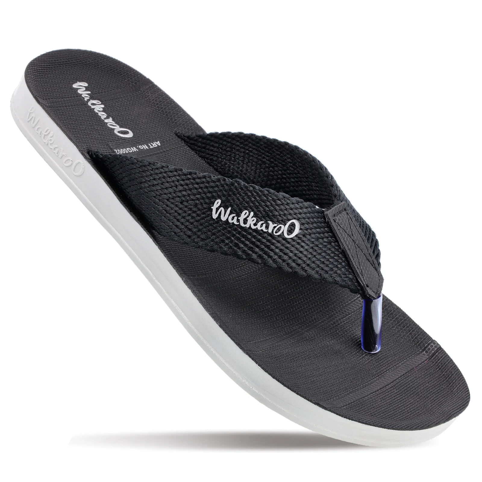 Walkaroo Men Solid Thong Sandals - WG5002 Black