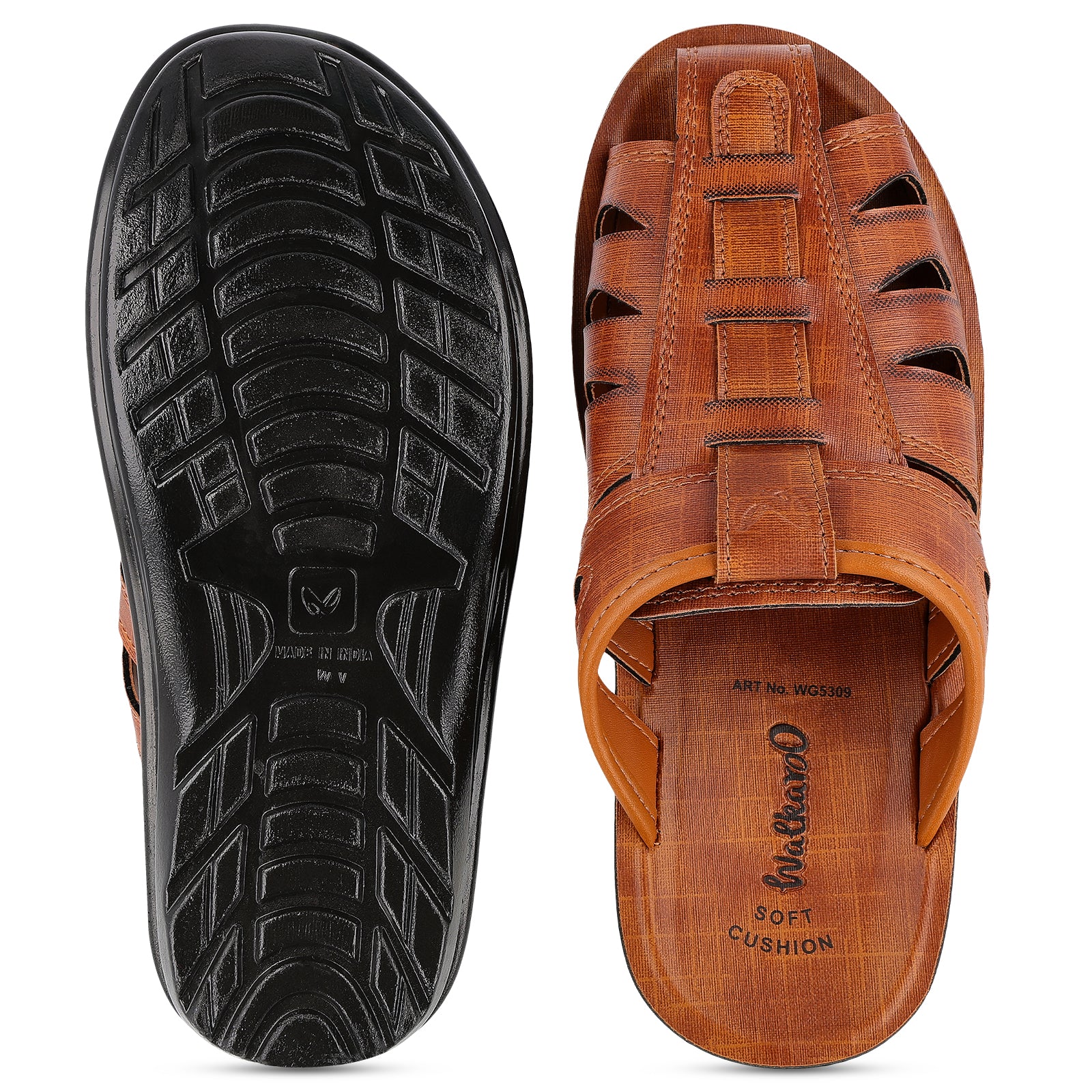 Men's Fishermen Cut Slide Sandals - WG5309 Tan - Image 3