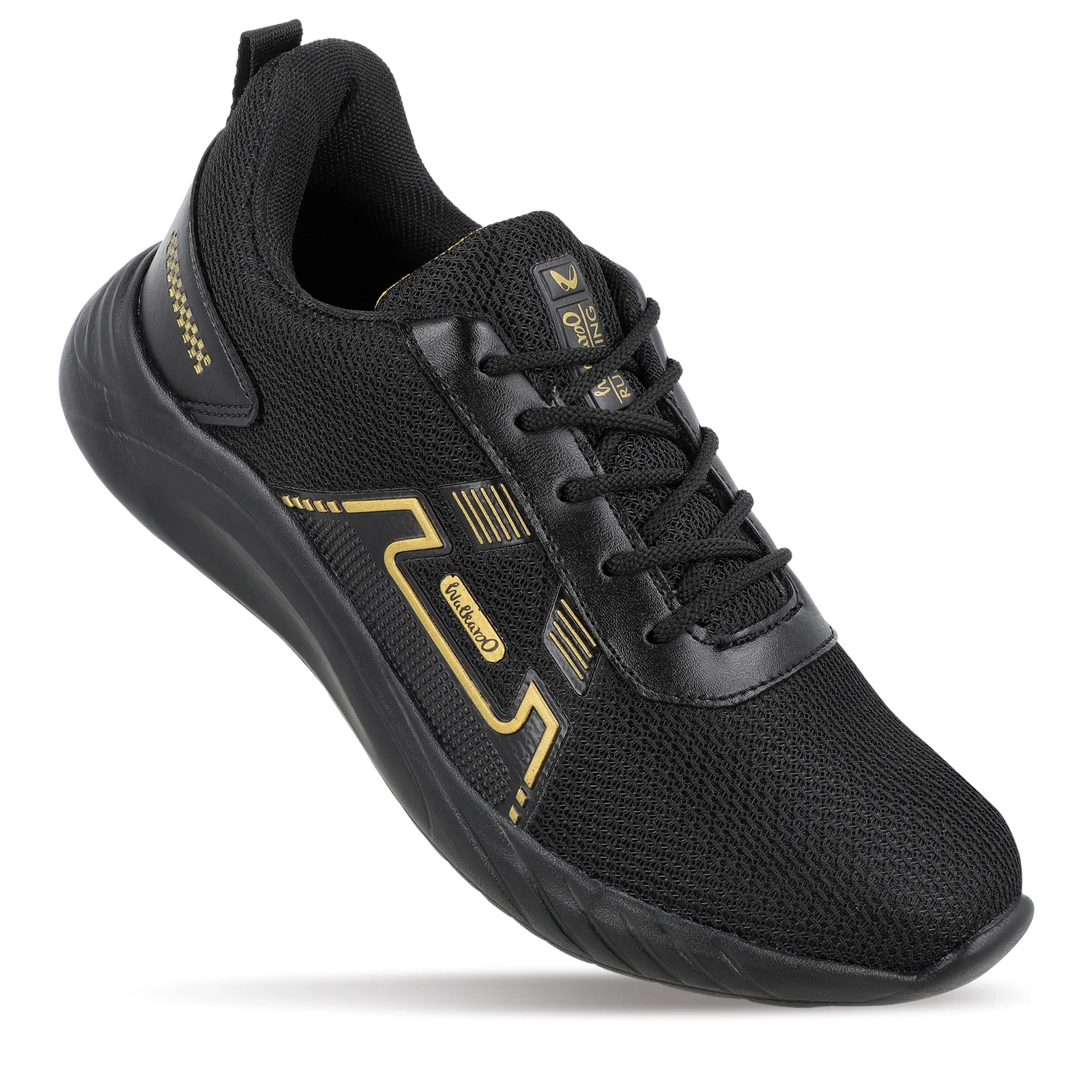Men's Lace-up walking Shoes - WS3065 Black Gold - Image 3