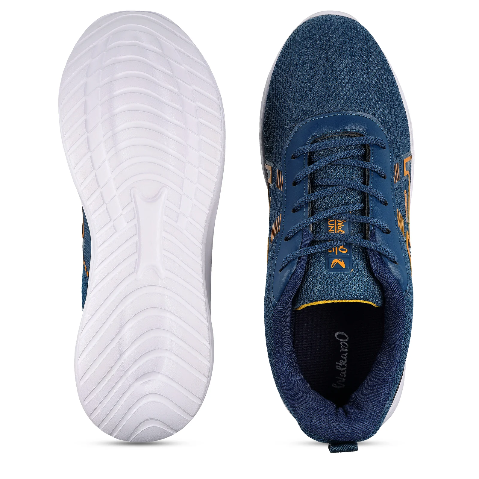Men's Lace-up walking Shoes - WS3065 Teal Yellow - Image 2