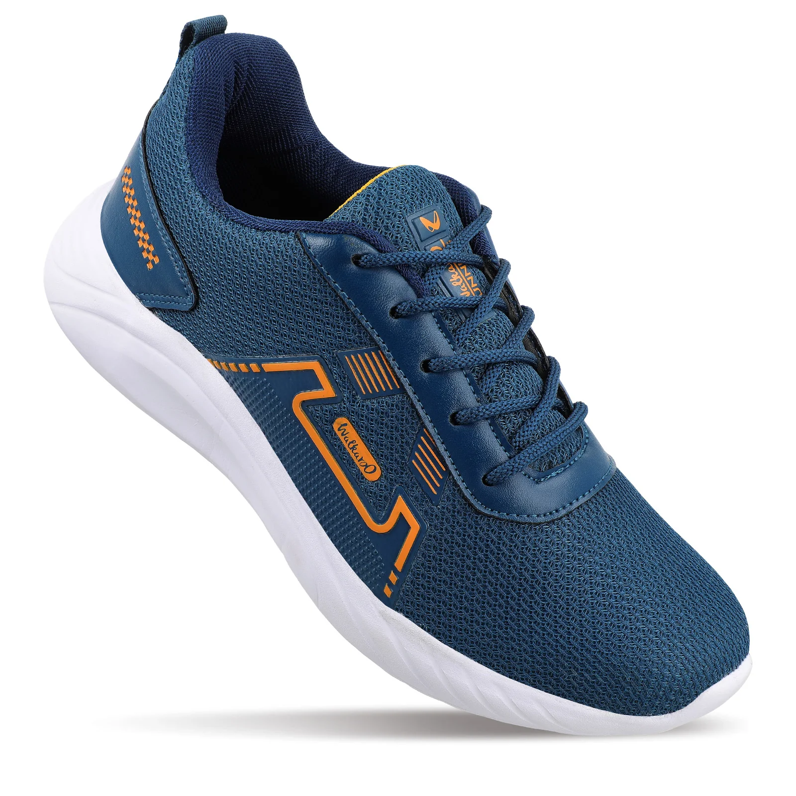 Men's Lace-up walking Shoes - WS3065 Teal Yellow - Image 3