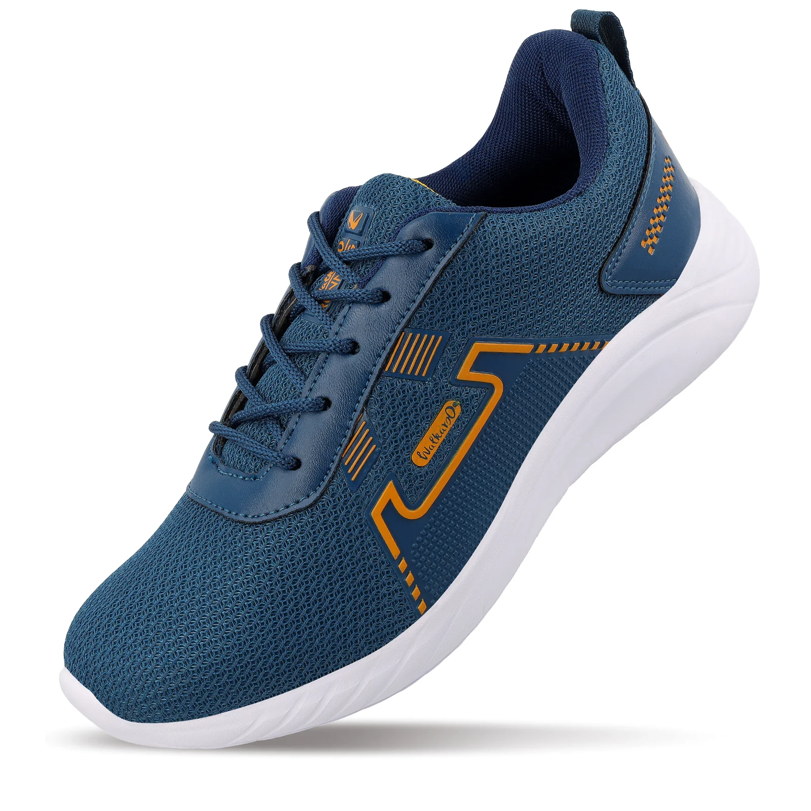 Men's Lace-up walking Shoes - WS3065 Teal Yellow - Image 6