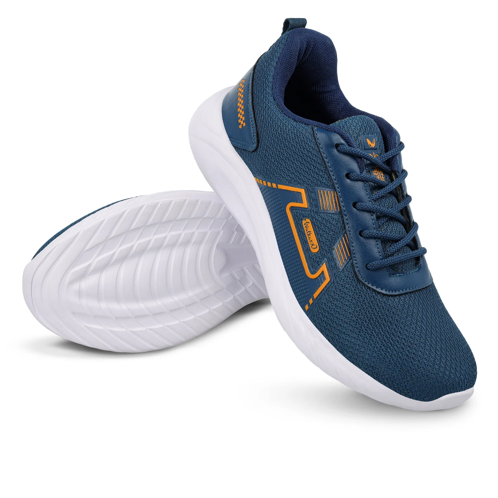Men's Lace-up walking Shoes - WS3065 Teal Yellow - Image 7