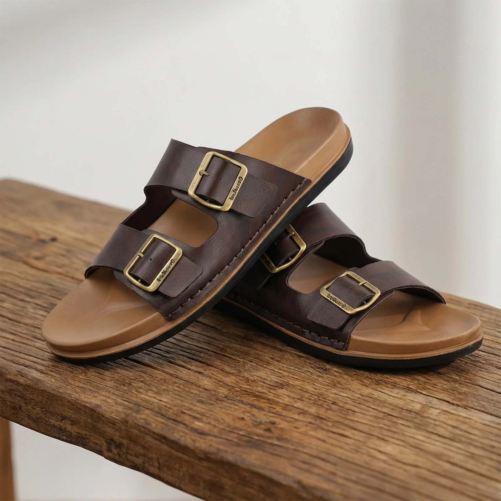 Men's Daily Wear Comfort Sandals - WE1337 Brown - Image 3