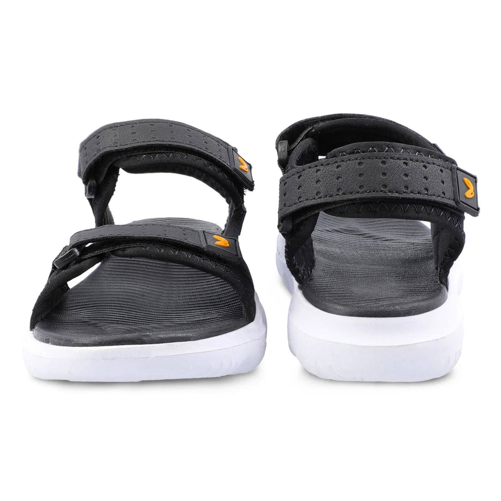 Walkaroo Men Strappy Floater Sandals  - WC4334 Black white - Image 3