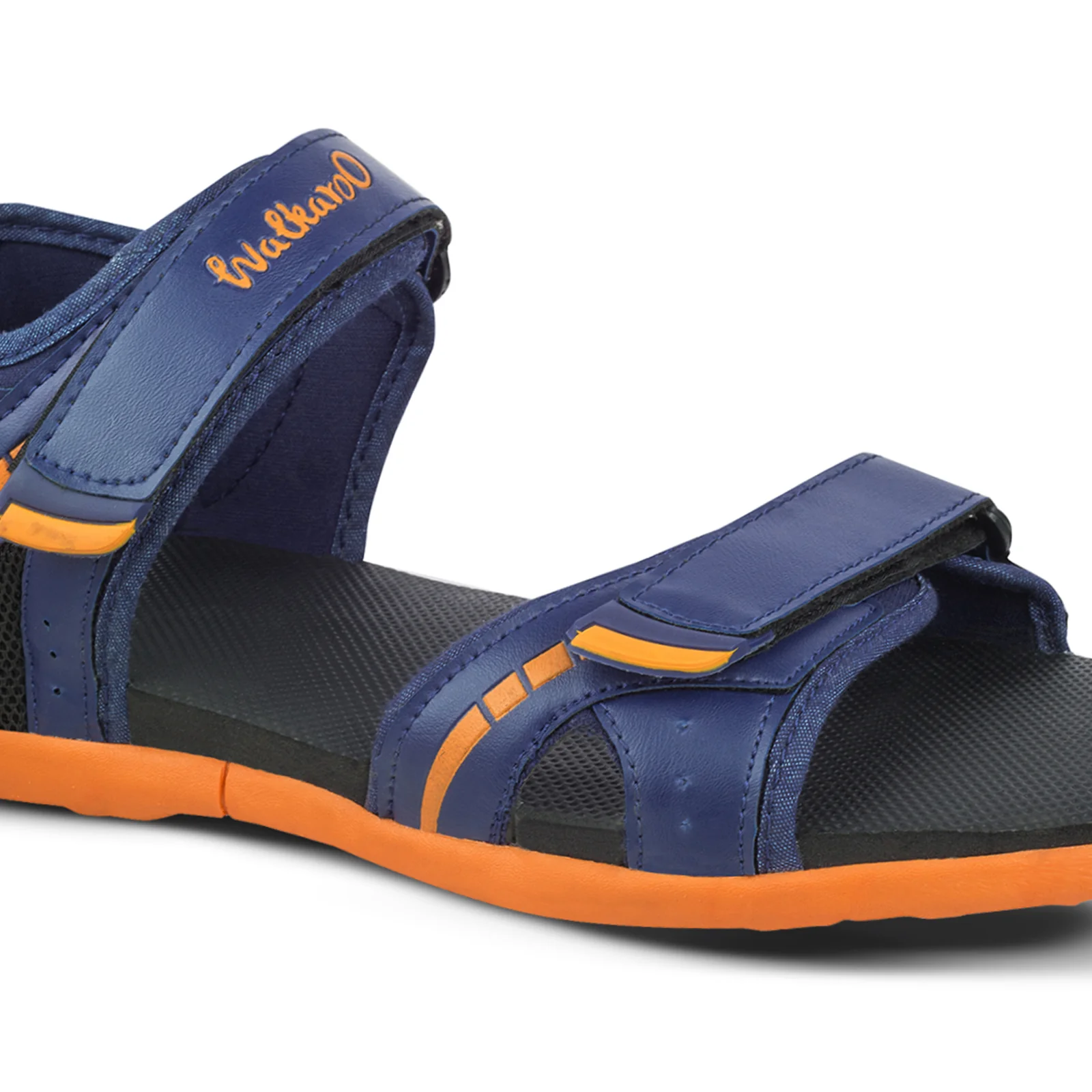 Walkaroo Mens Sandals - WC4372 Navy Blue orange - Image 4
