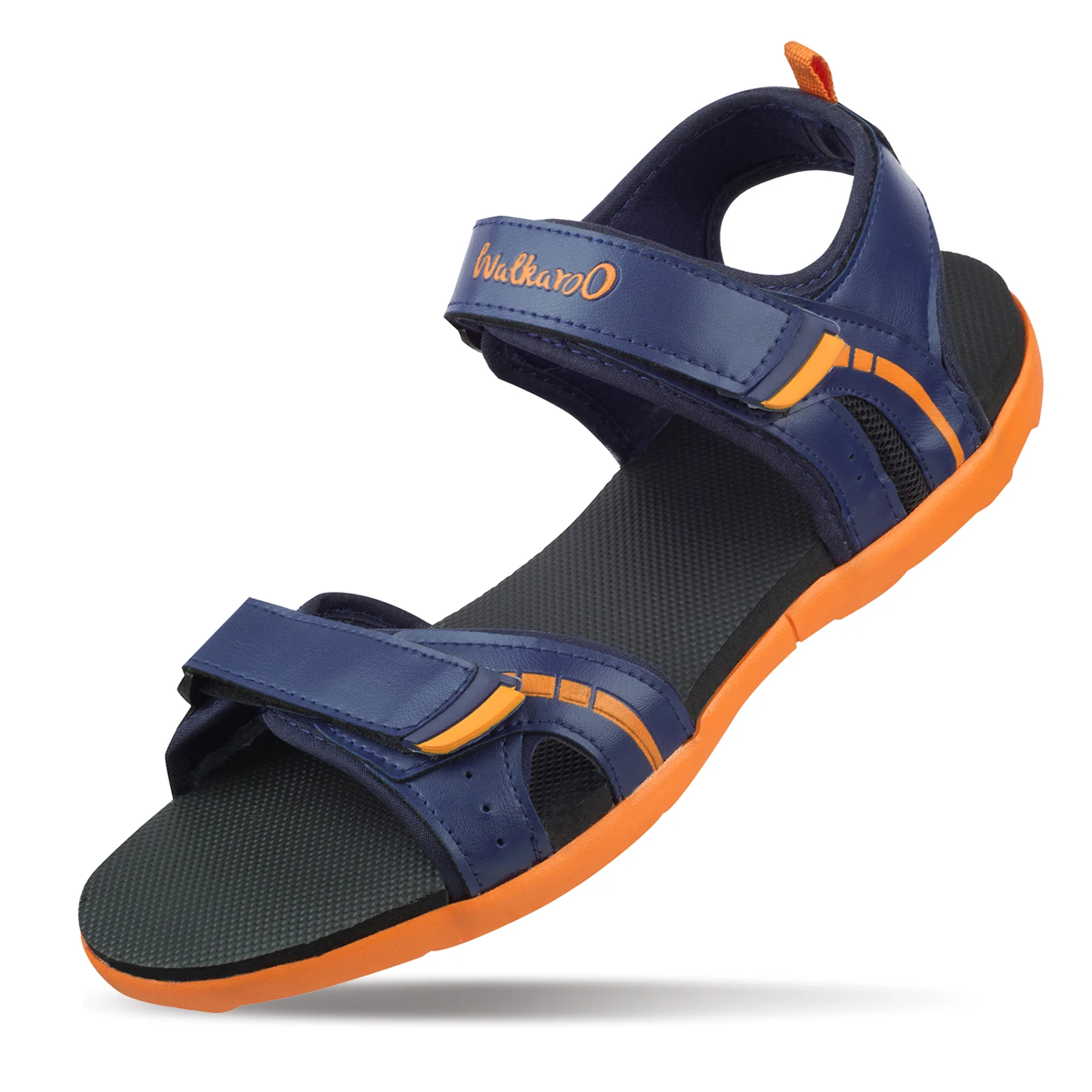 Walkaroo Mens Sandals - WC4372 Navy Blue orange - Image 5