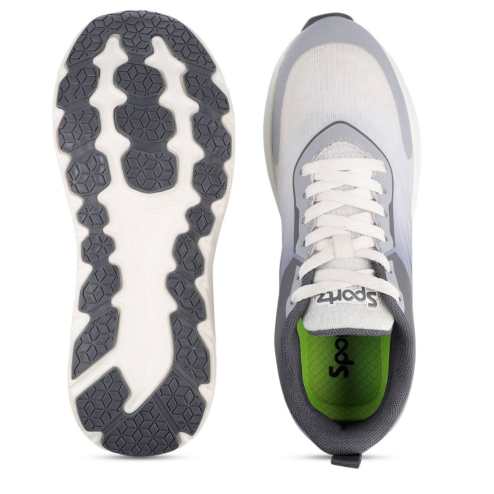 Men's Lace-up Sports Shoes - WS97543 White Grey - Image 4