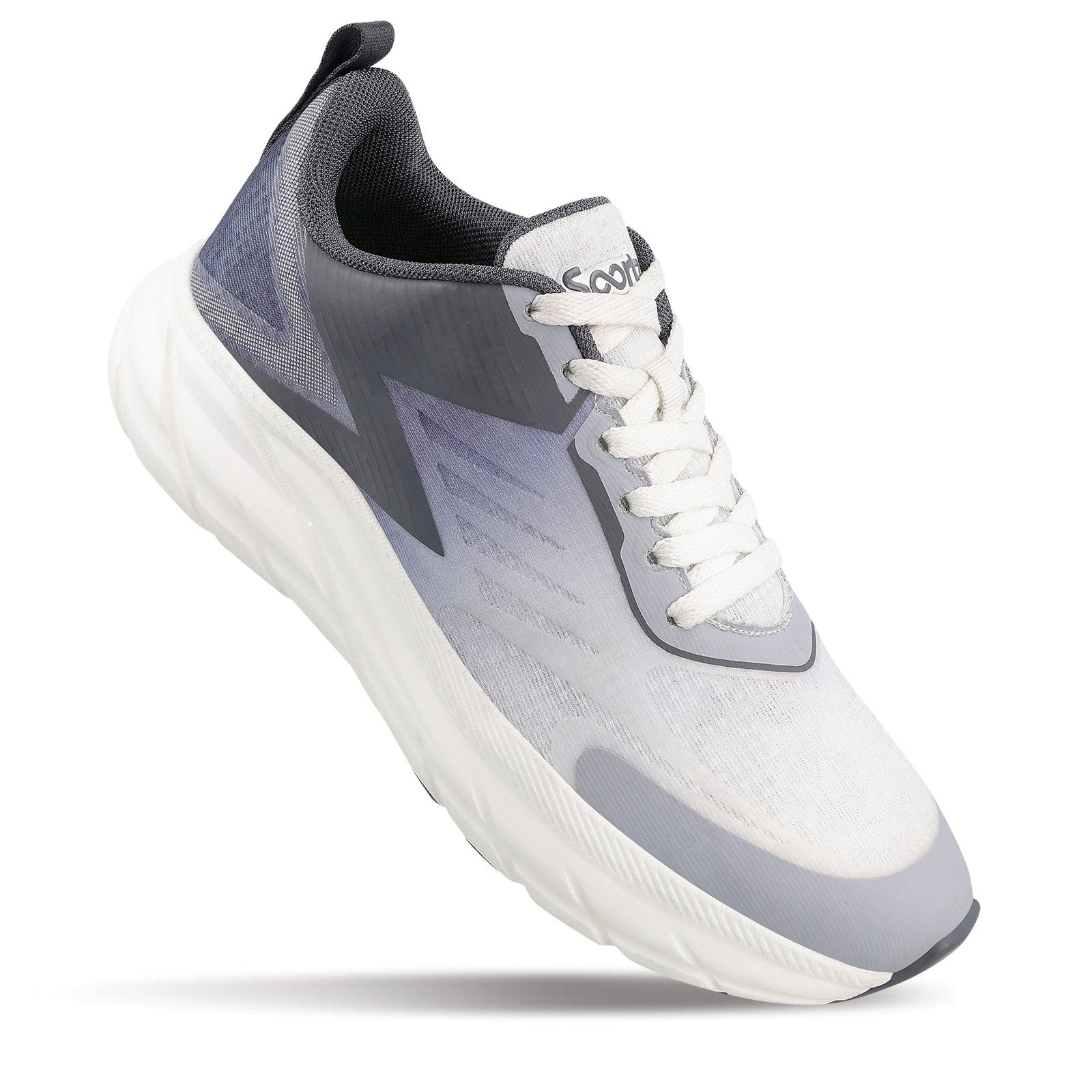 Men's Lace-up Sports Shoes - WS97543 White Grey - Image 5