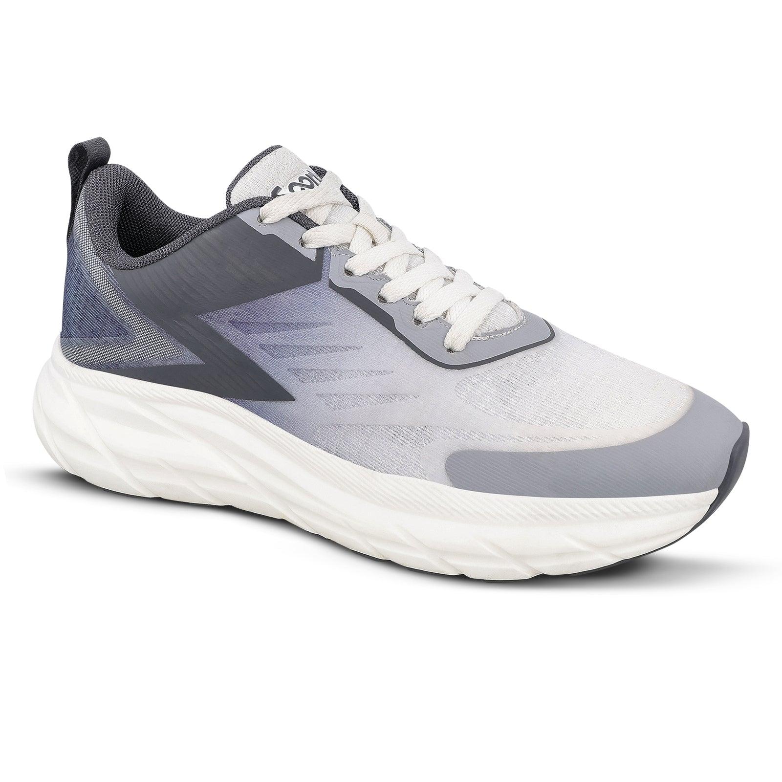 Men's Lace-up Sports Shoes - WS97543 White Grey - Image 6