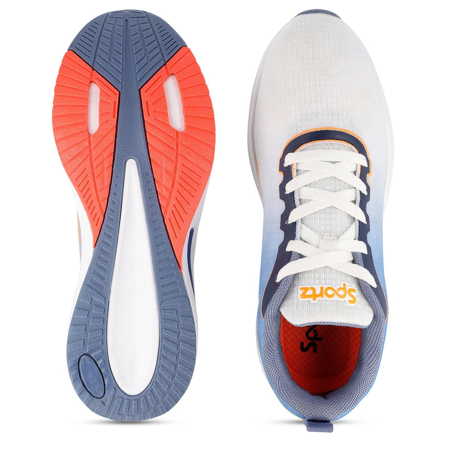 Men's Lace-up Sports Shoes - WS97545 Blue Orange - Image 4