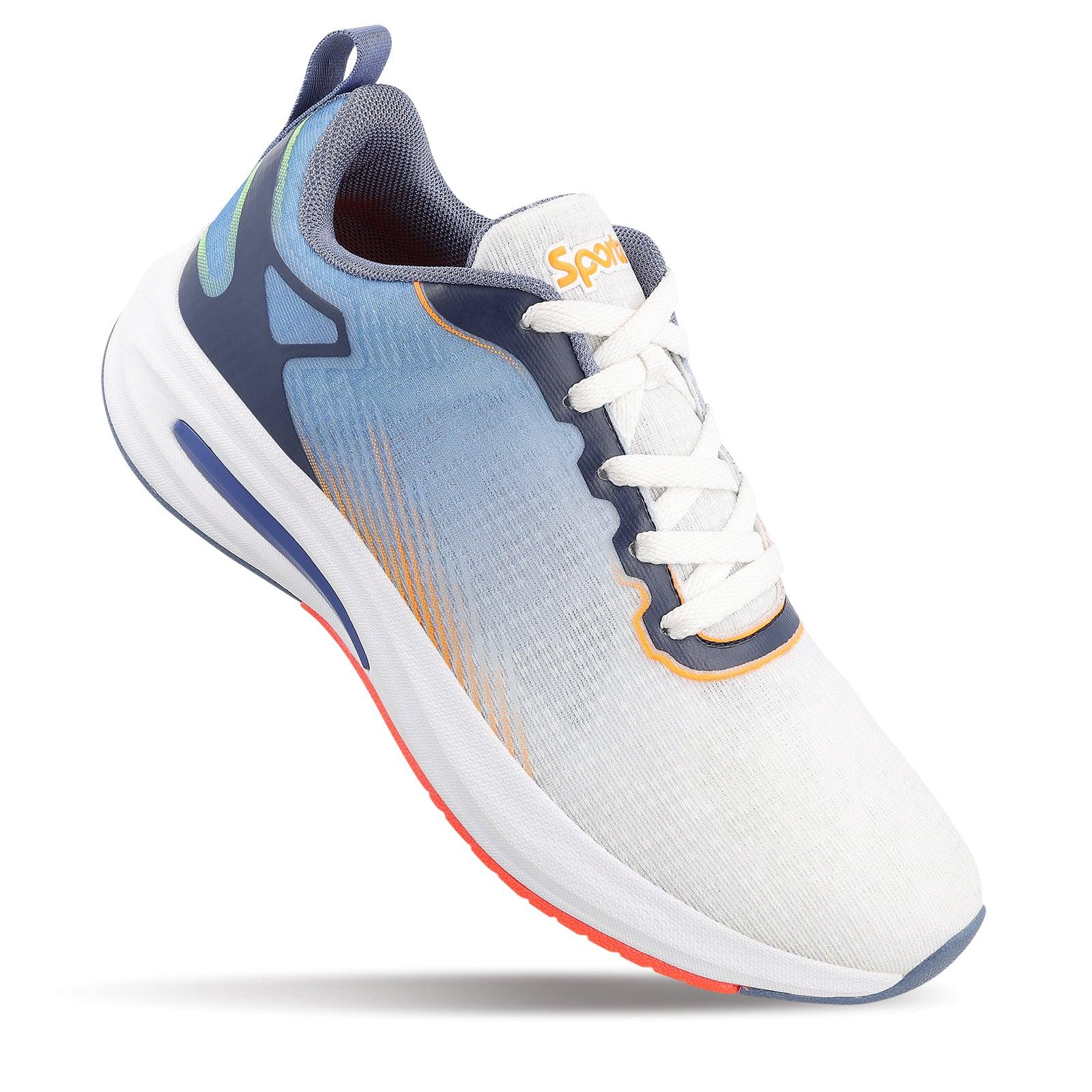 Men's Lace-up Sports Shoes - WS97545 Blue Orange - Image 5