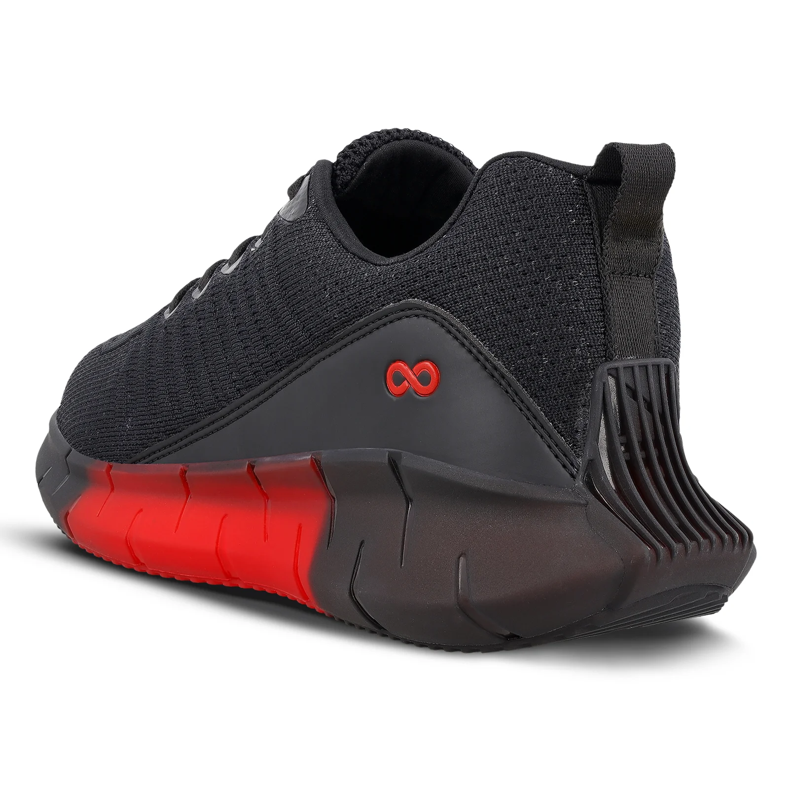 Men's Lace-up Walking Shoes - WS9101 Black Red - Image 5
