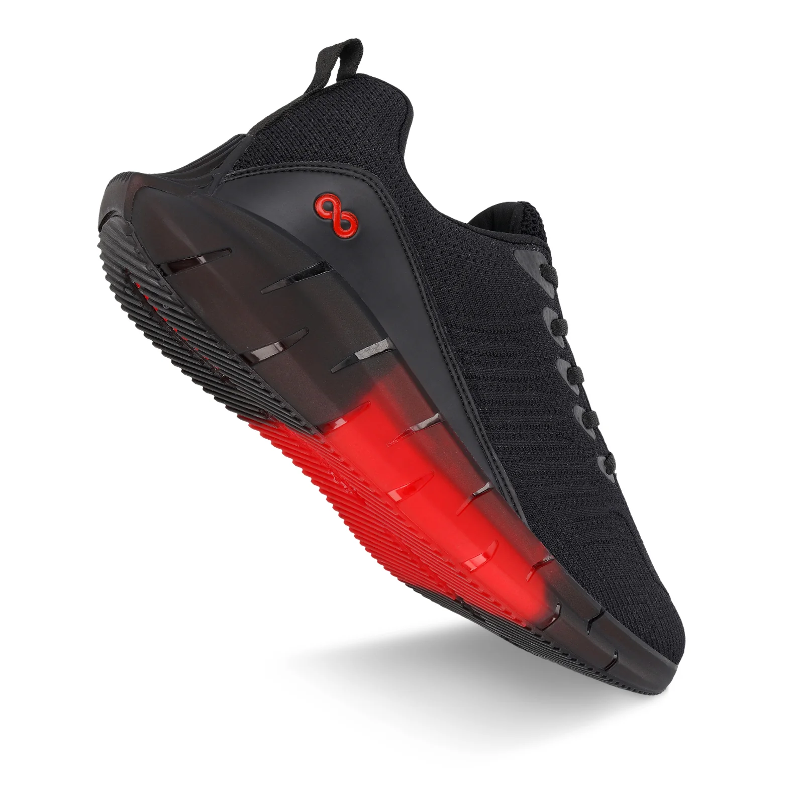 Men's Lace-up Walking Shoes - WS9101 Black Red - Image 6