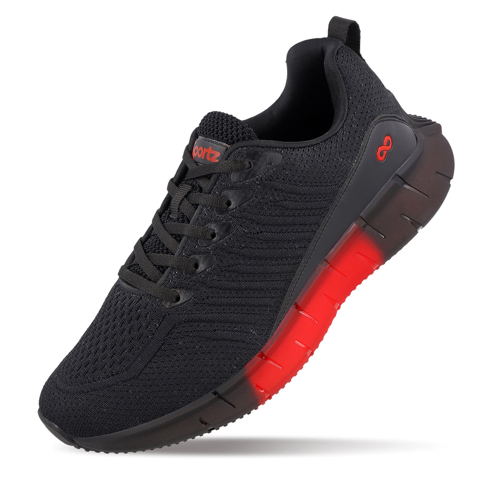 Men's Lace-up Walking Shoes - WS9101 Black Red - Image 7