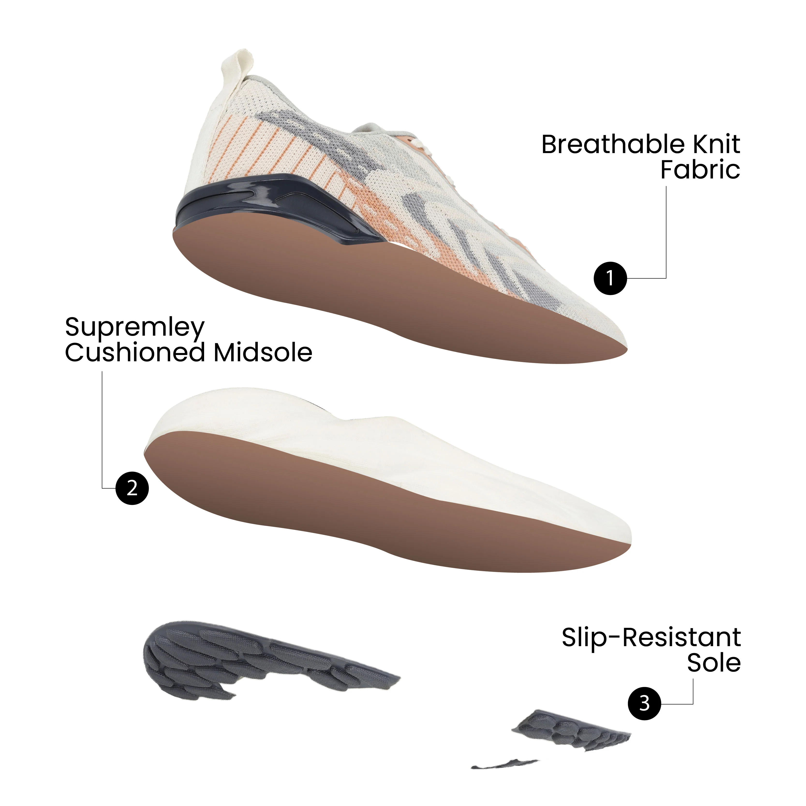 Men's Lace-up Sports Shoes - WS9110 Black - Image 2