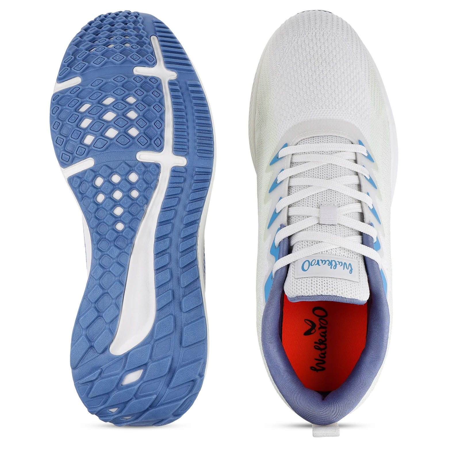 Men's Lace-up Sports Shoes - WS9114 White Blue - Image 2