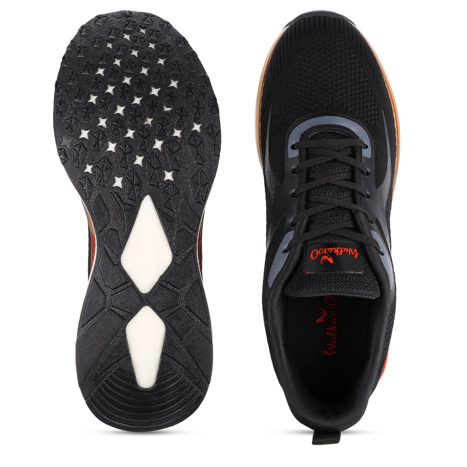 Men's Lace-up Sports Shoes - WS9122 Black Red - Image 2