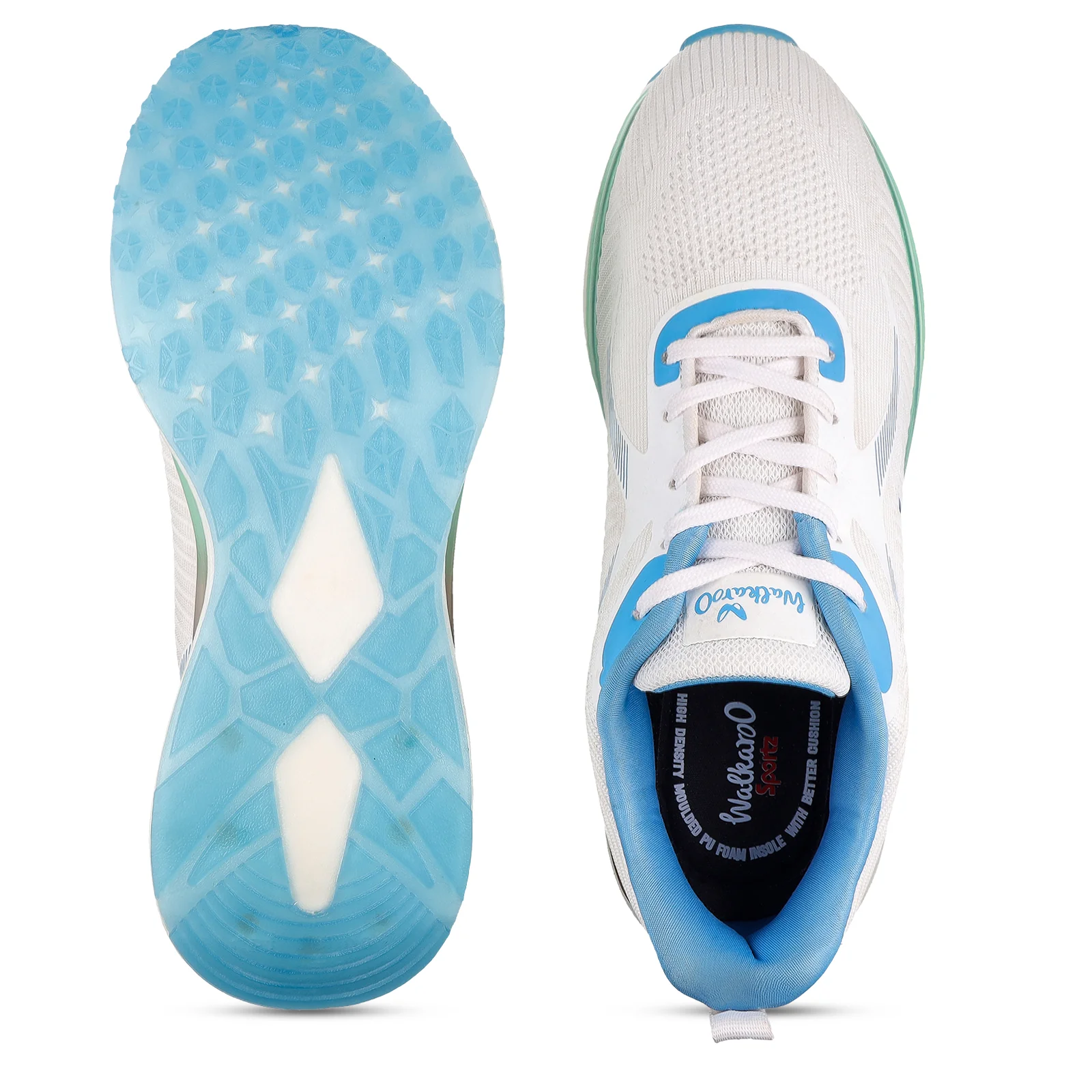 Men's Lace-up Sports Shoes - WS9122 White Turquoise - Image 2