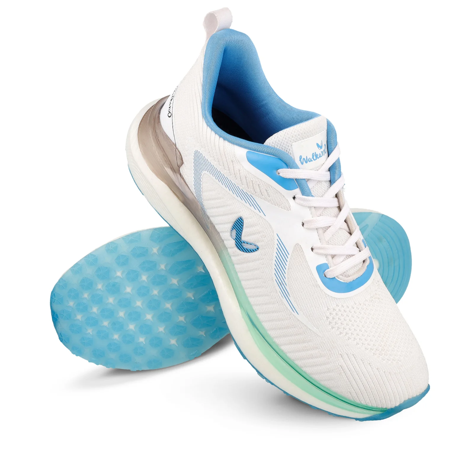 Men's Lace-up Sports Shoes - WS9122 White Turquoise - Image 8