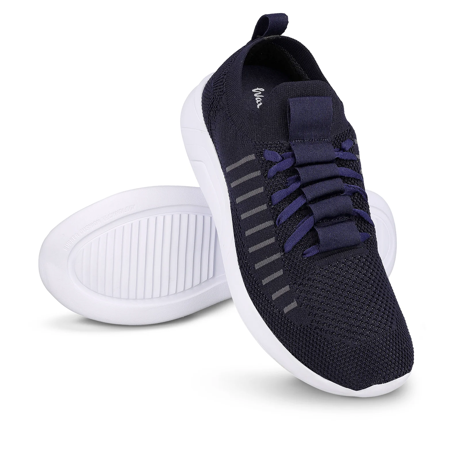 Walkaroo Men Lace-up Sock Shoes - WS9507 Navy Blue - Image 7