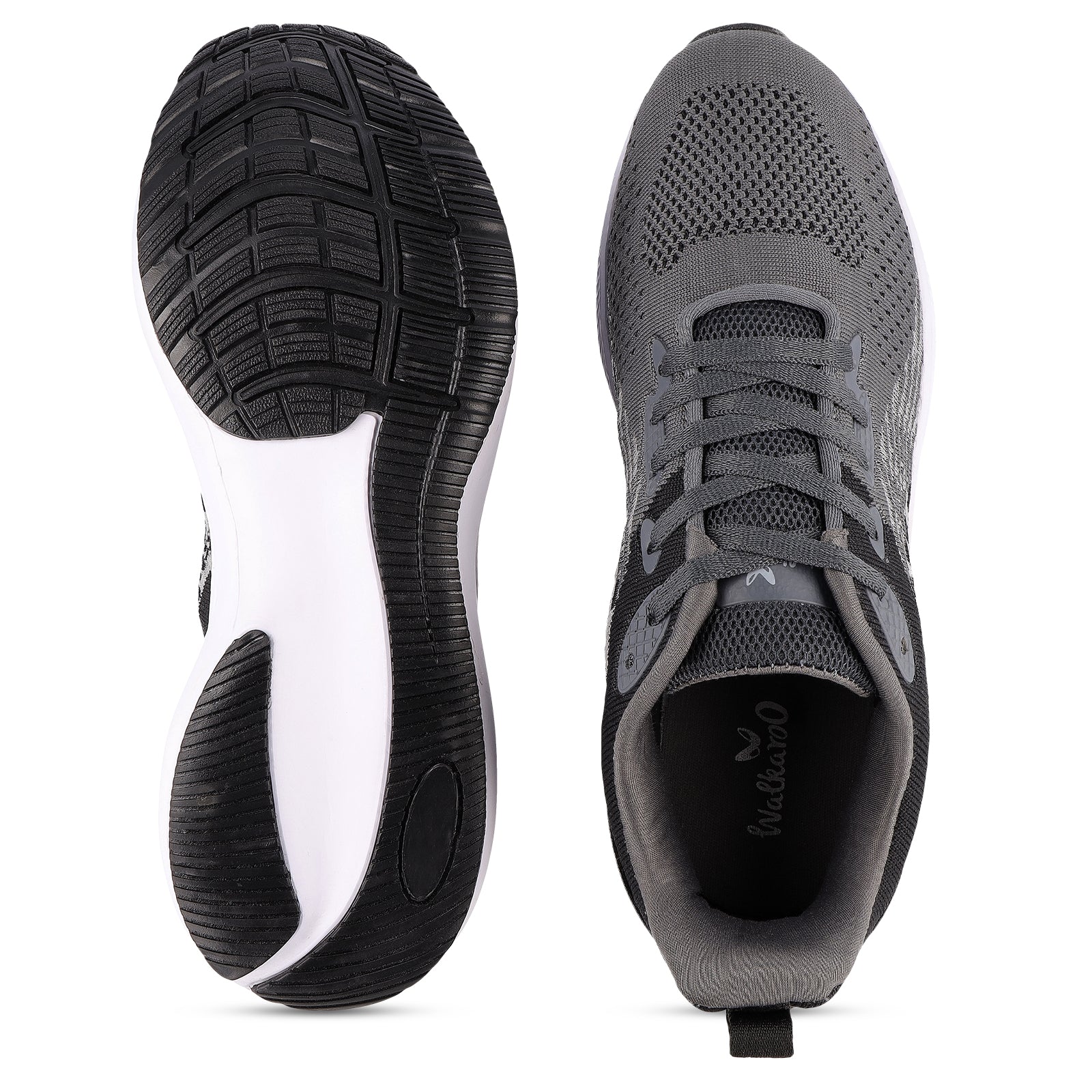 Walkaroo Men walking Shoes - WS9544 Black Grey - Image 2