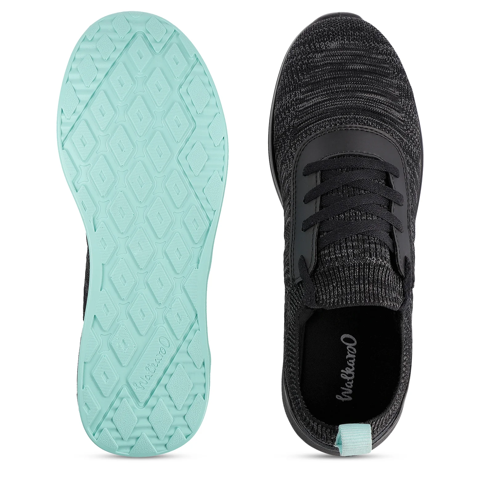 Walkaroo Men Walking and washable Shoes- XS9772 Black Mint - Image 2
