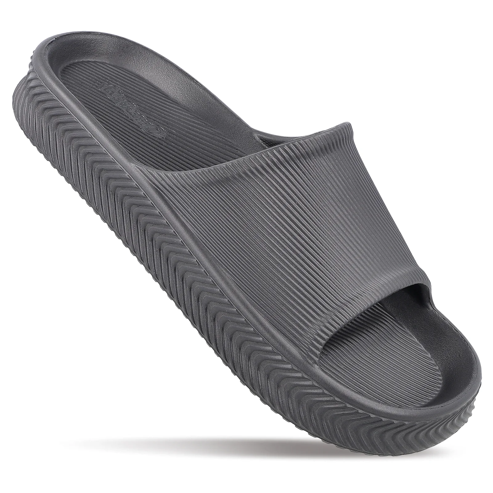 Walkaroo Mens Flip Flop Sliders - WC8737 Dark Grey