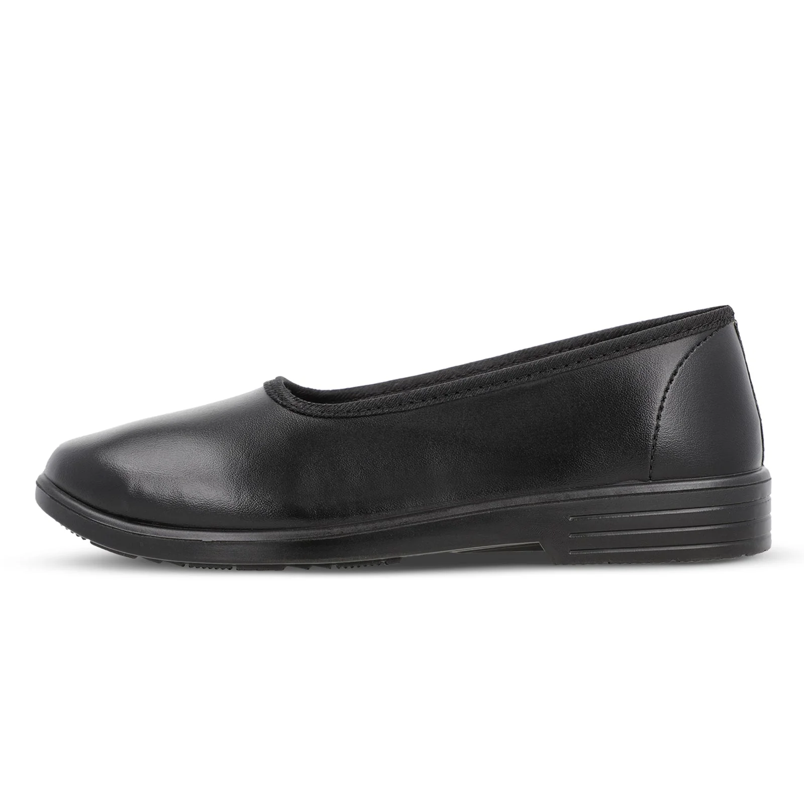 Senior Girls Slip-On School Shoes - WV551 Black