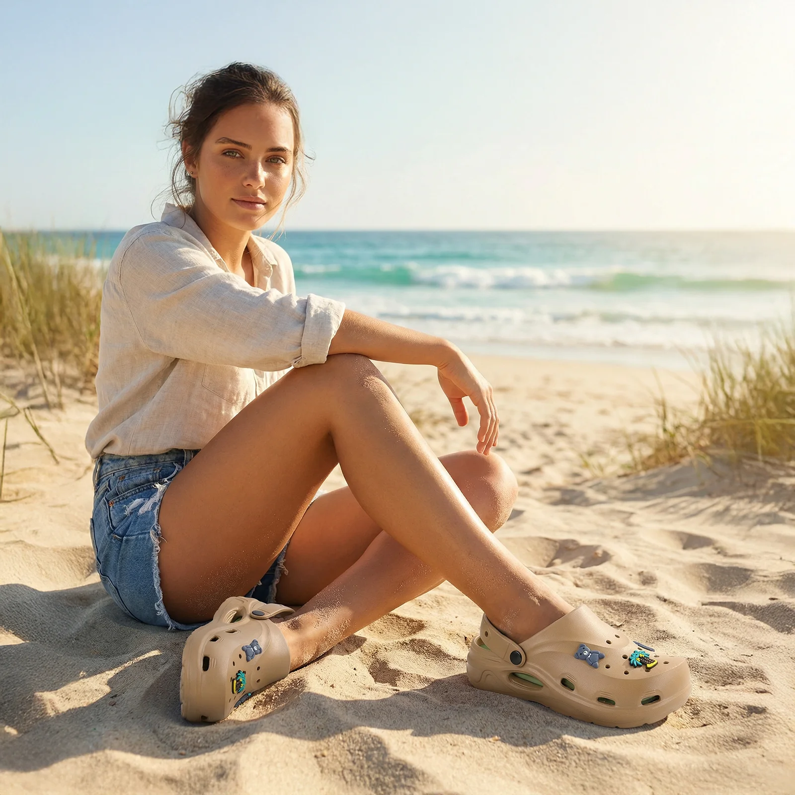 Women's Clogs - MI604 Beige Pista - Image 2