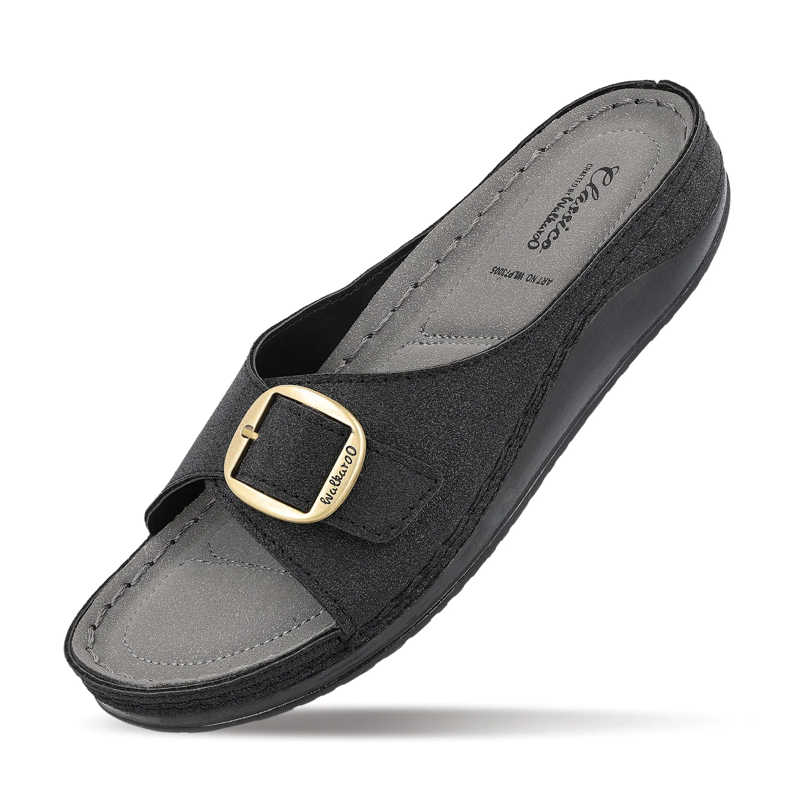 Women's Daily Wear Comfort Sandals - WLP73005 Black - Image 7