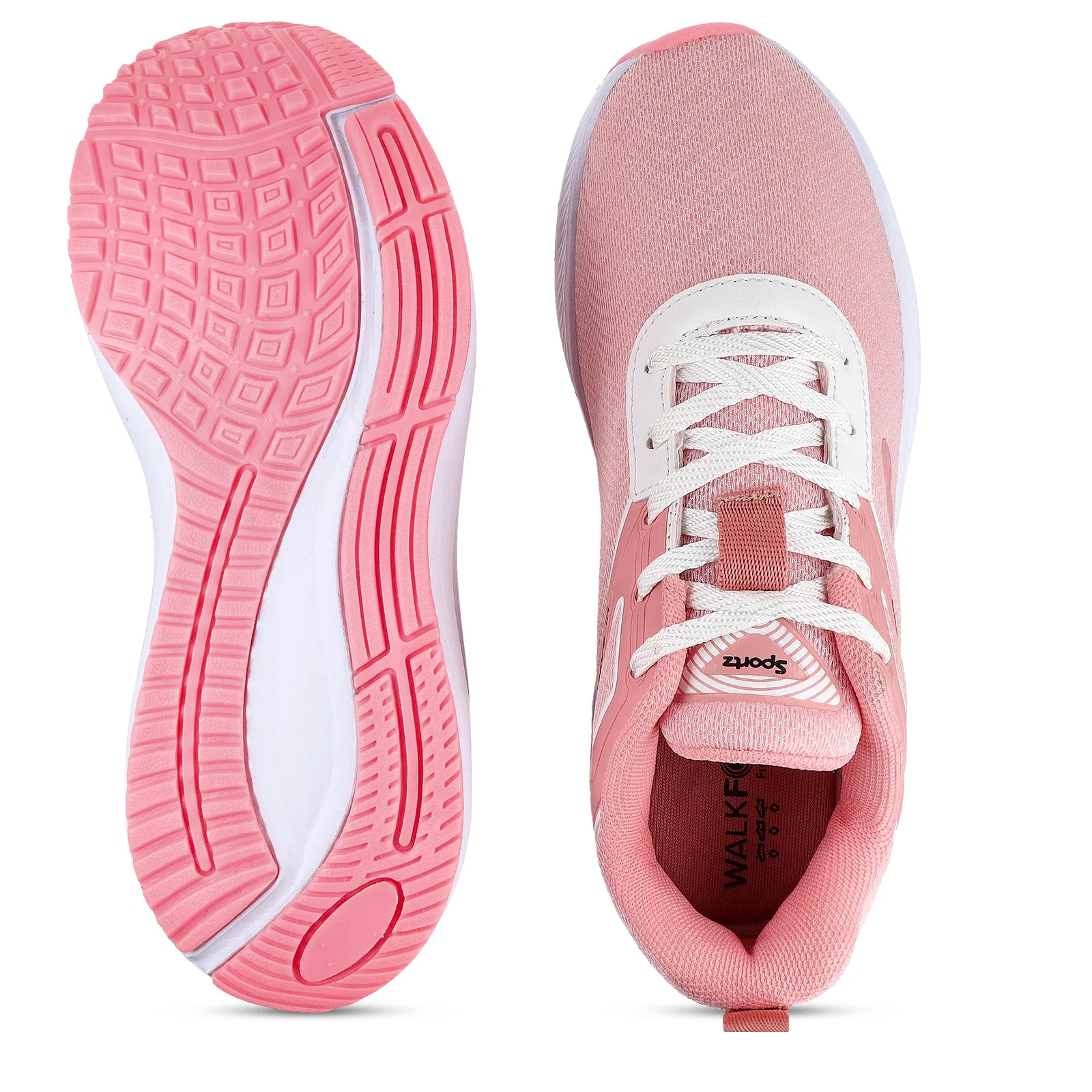 Women's Lace-up Sports Shoe - WS9922 Peach - Image 3