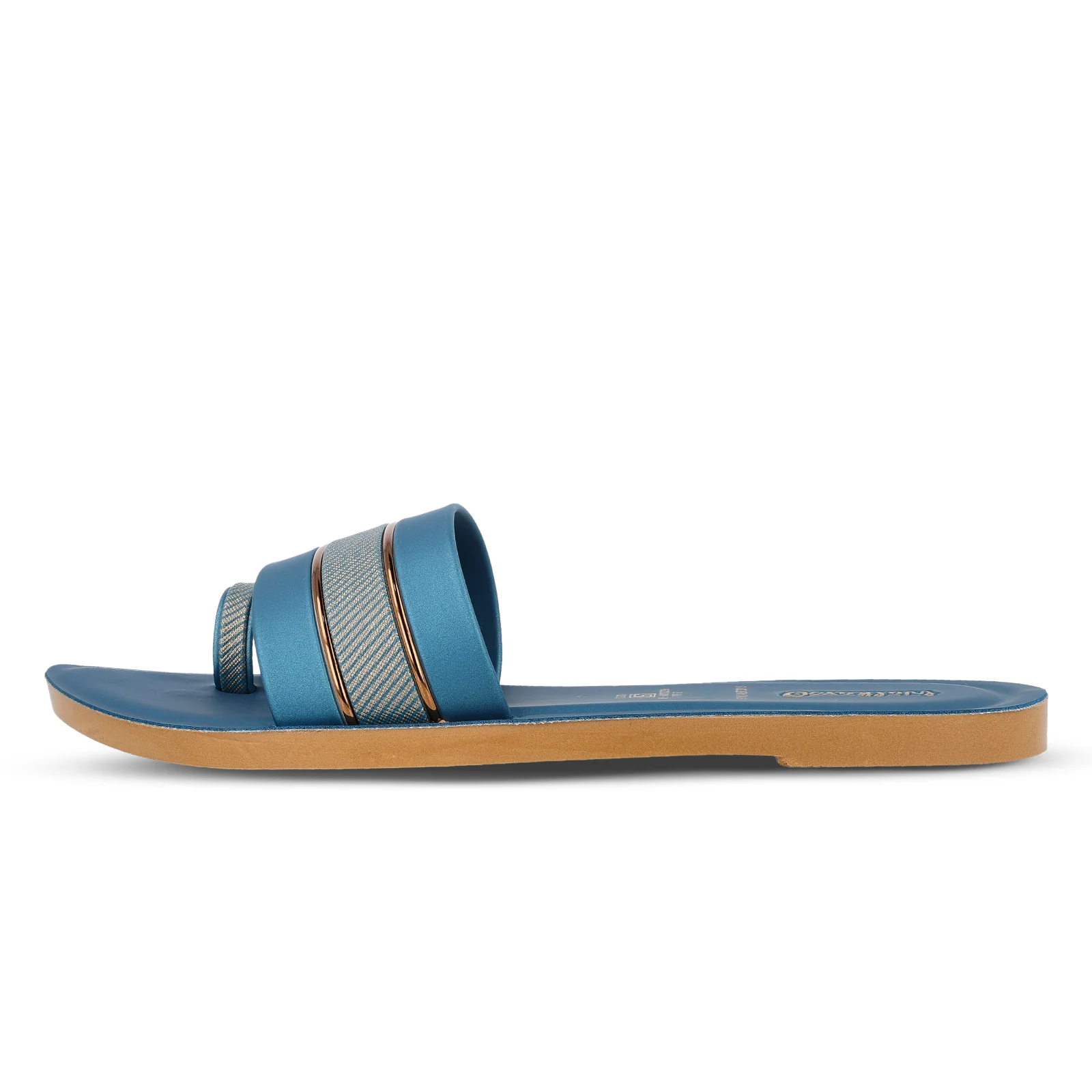 Women's Slide Sandals - WLR73015 Peacock Blue - Image 3