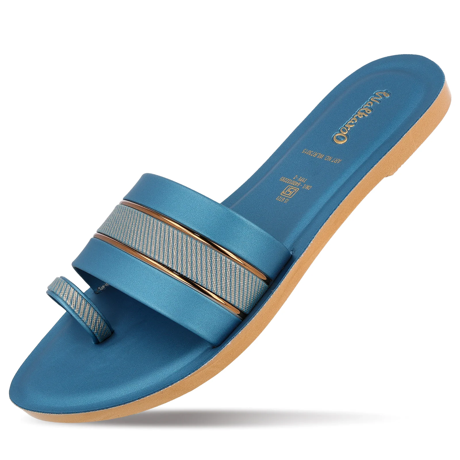 Women's Slide Sandals - WLR73015 Peacock Blue - Image 5