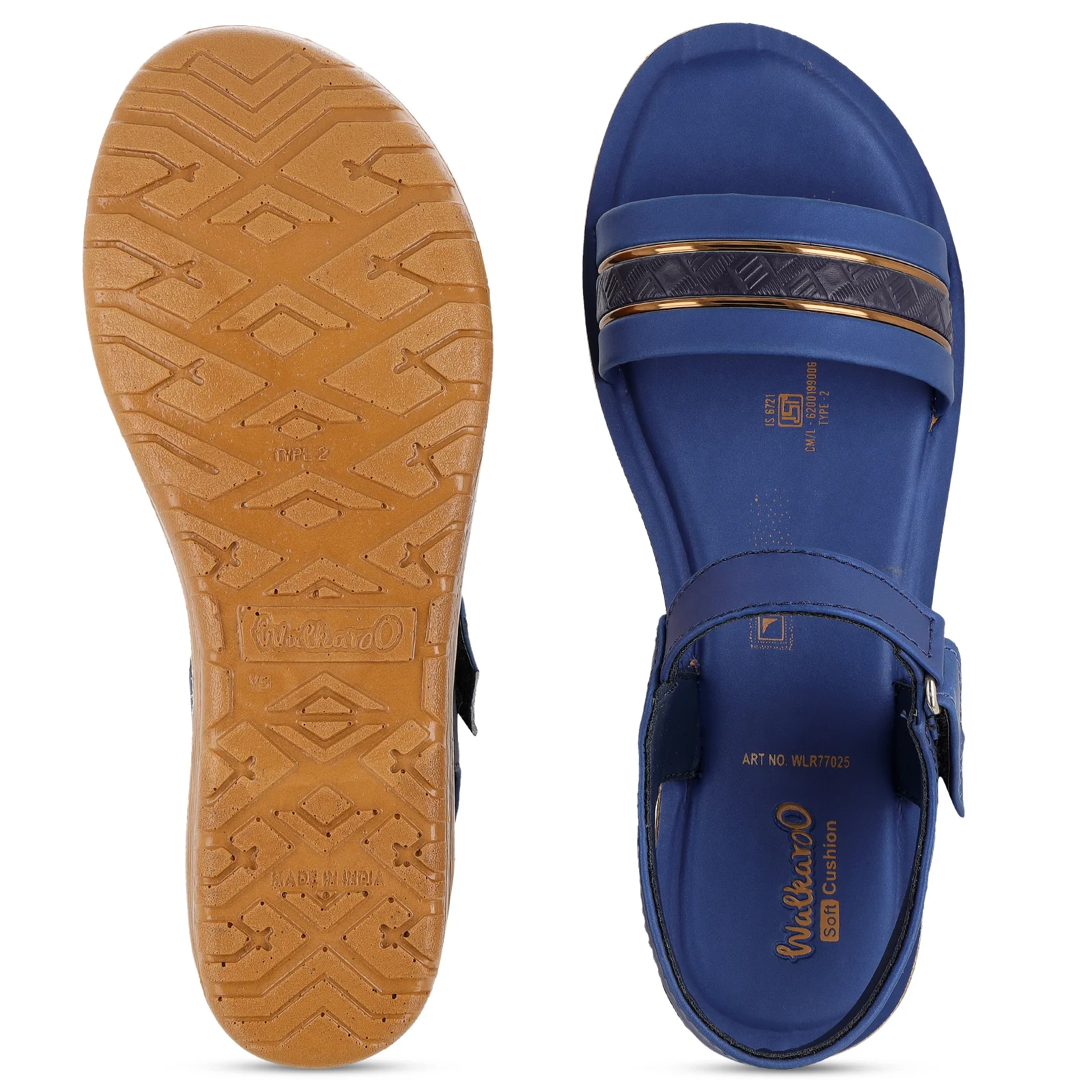 Women's Wedge Heel Sandals  - WLR77025 Navy Blue - Image 2