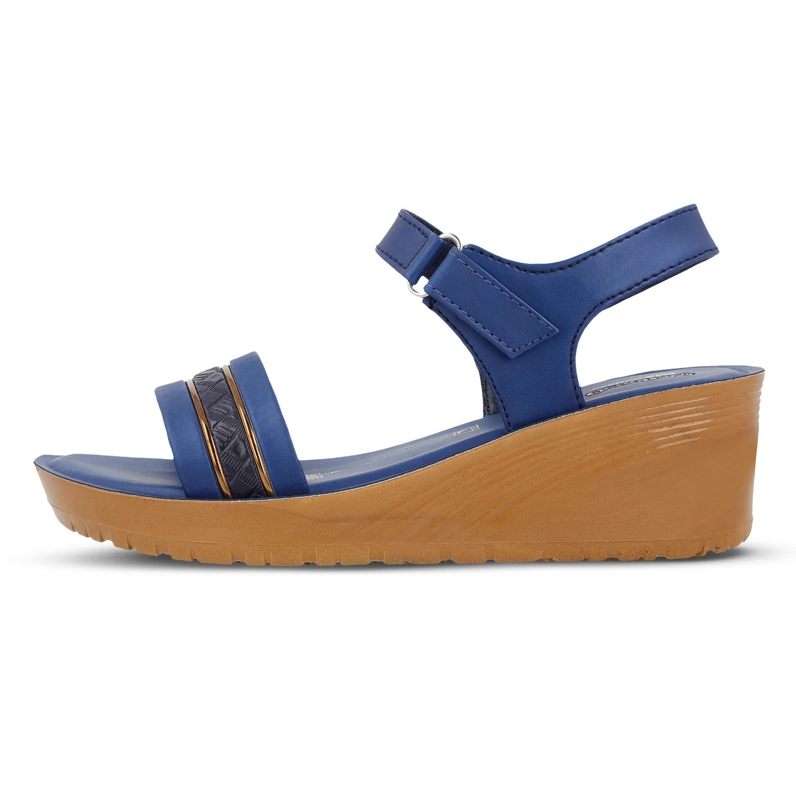 Women's Wedge Heel Sandals  - WLR77025 Navy Blue - Image 3