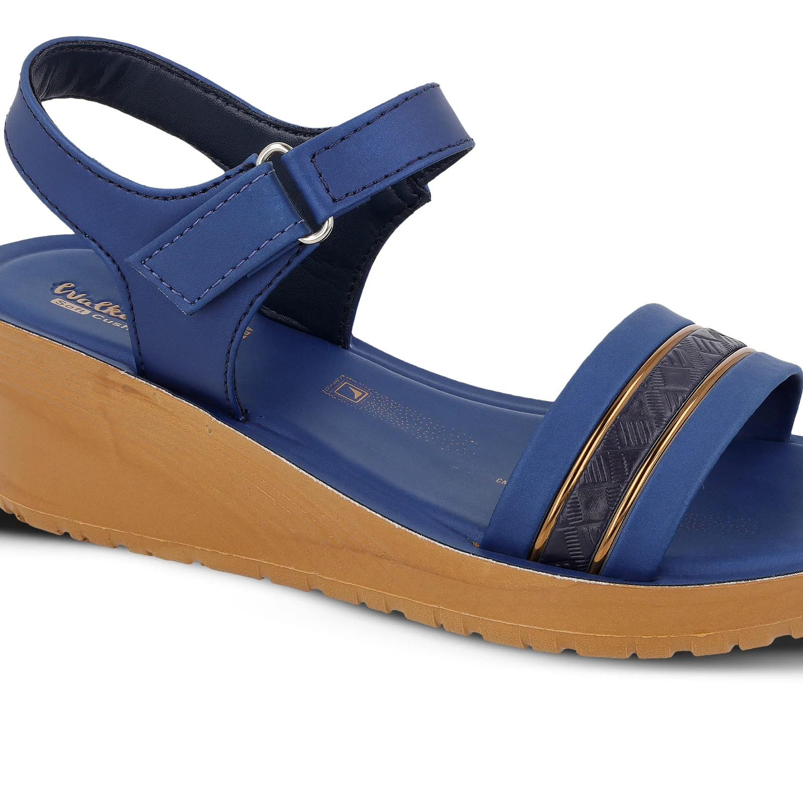 Women's Wedge Heel Sandals  - WLR77025 Navy Blue - Image 4