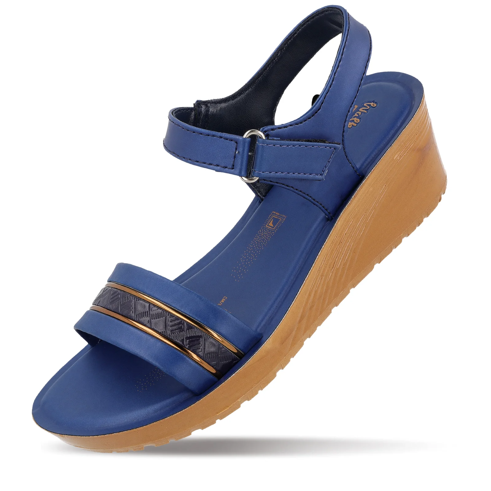 Women's Wedge Heel Sandals  - WLR77025 Navy Blue - Image 5